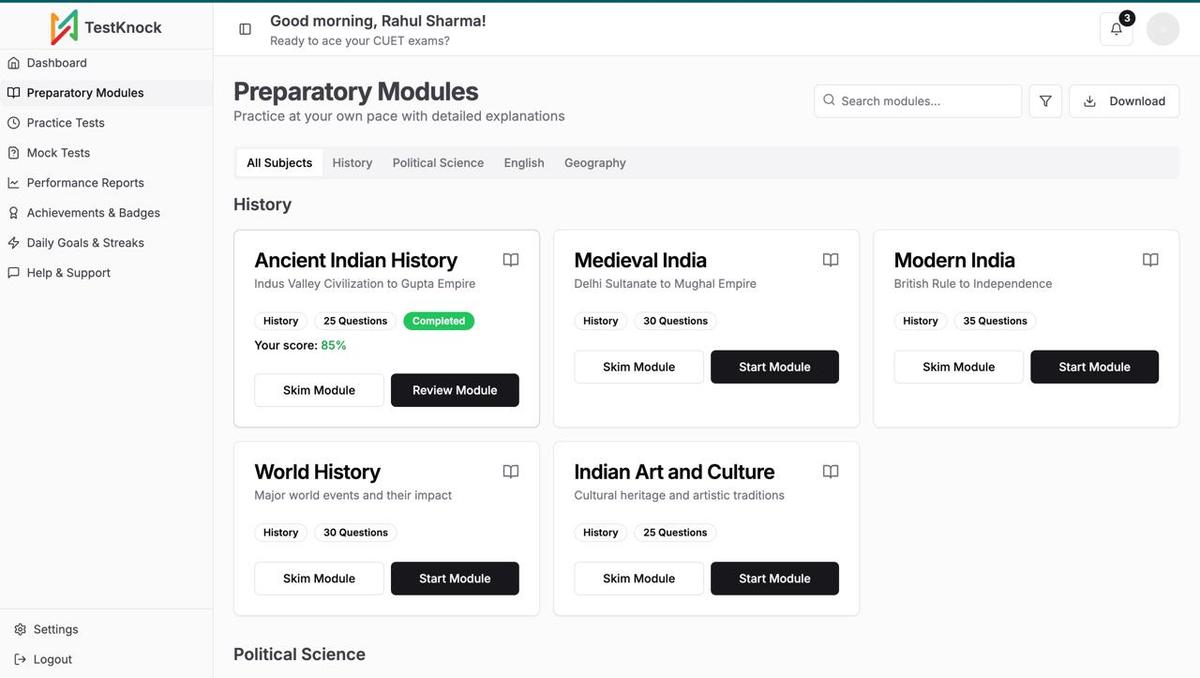 Interactive Preparator Modules